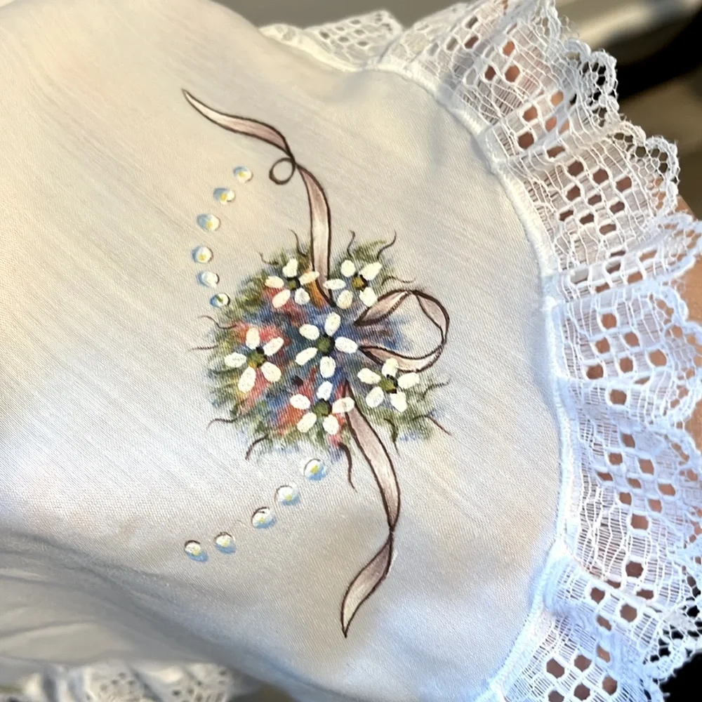 Vintage Hand Painted Girls Apron - Picture 5 of 7